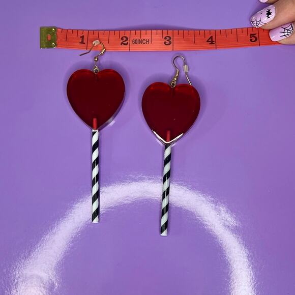 Candy lollipop Earrings • Statement Earrings •Halloween Costume Jewelry Gift set - Picture 6 of 10